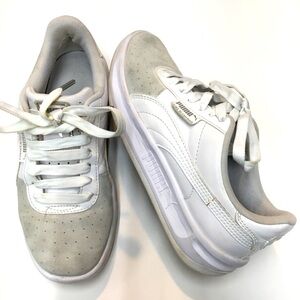 Puma California Leather Suede Sneakers 8 White Casual Streetwear Skater